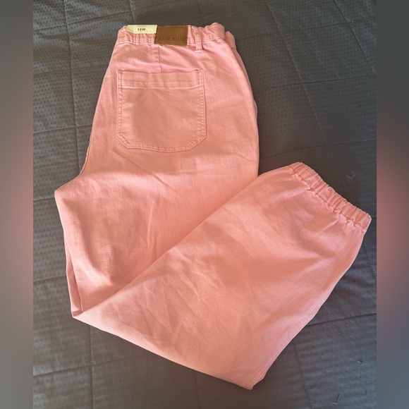 Judy Blue Pants - NWT Judy Blue Women’s High Rise  Pink Elastic/Tie Waist Jogger Pants Size 18W